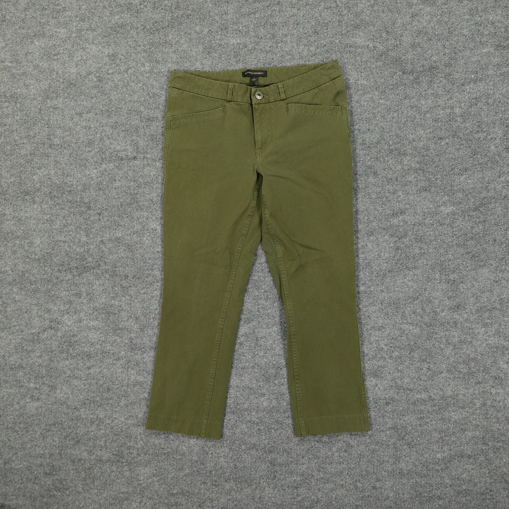 Banana Republic Pants Womens‎ 4 Olive Green Stretch Chino Ankle Cropped Casual